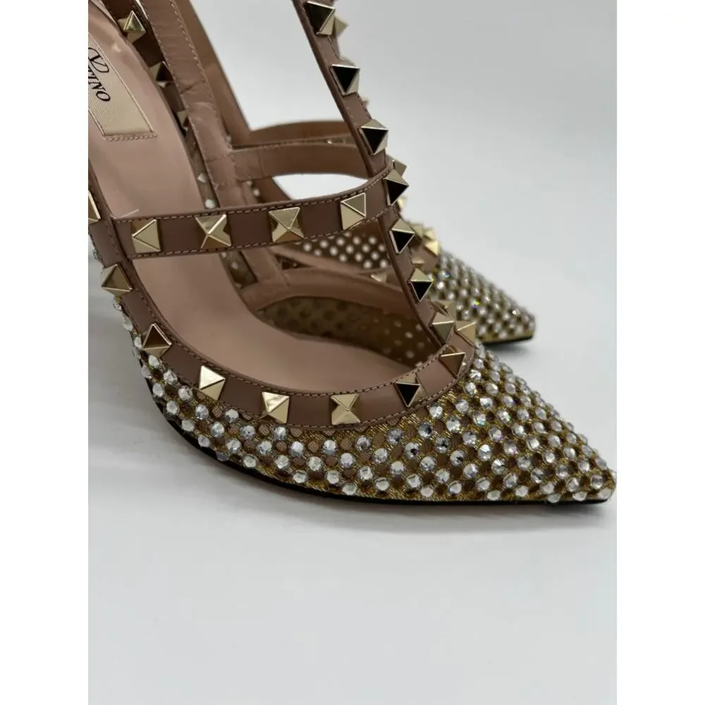 Valentino Garavani Pumps Rockstud Crystal Cage Nude - 40 (US 10)
